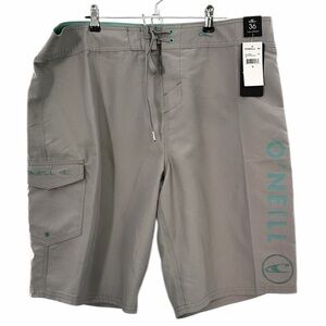 O'Neill Men’s Santa Cruz Board Shorts - Size 36 - New With Tags - Grey & Teal